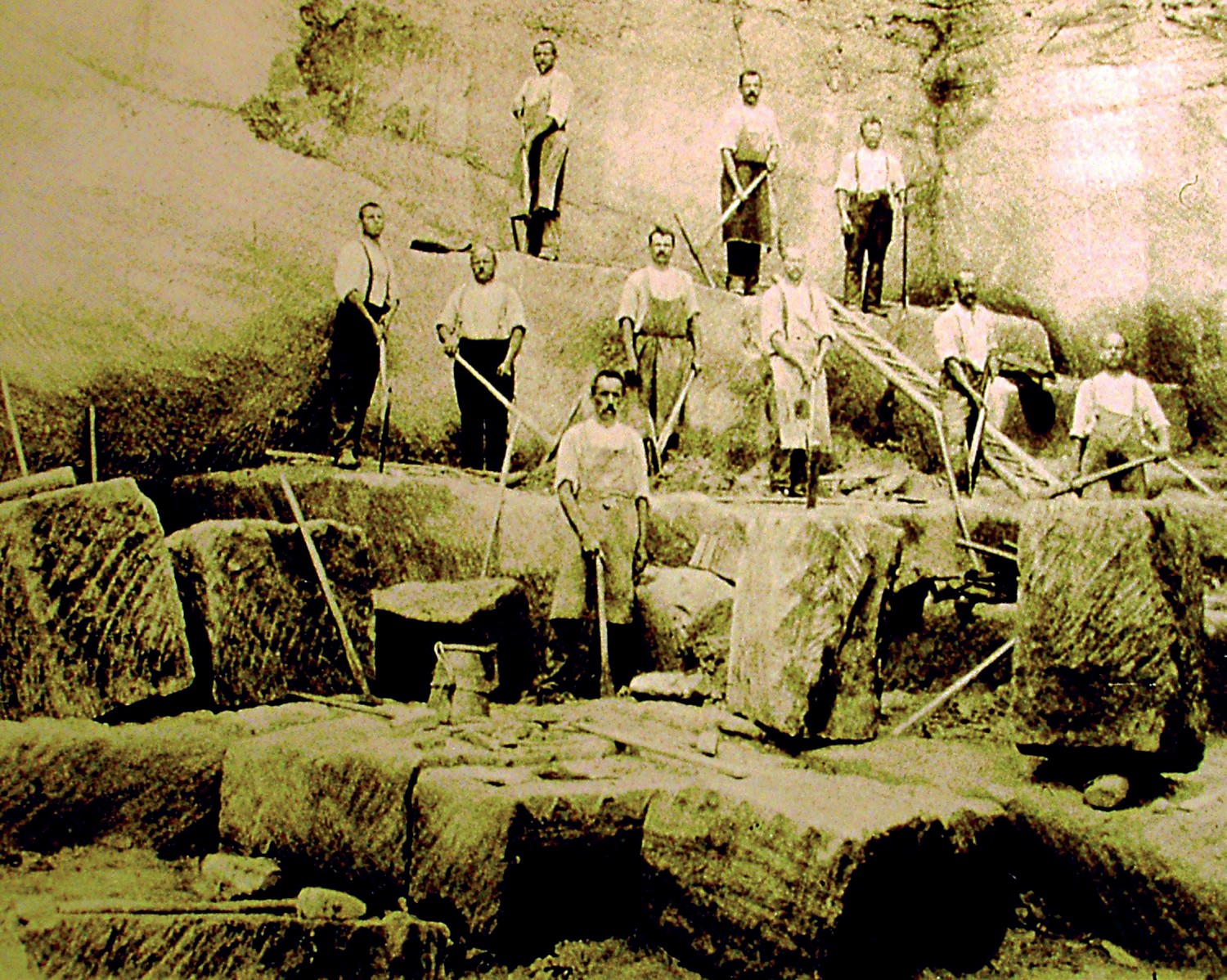 Sandsteinabbau Arbeiter