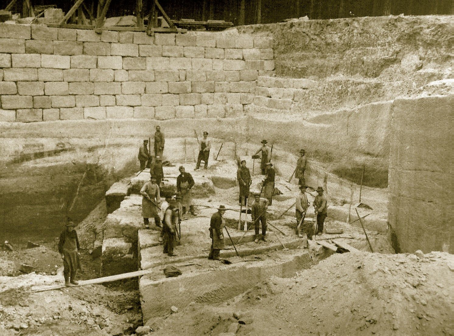 Sandsteinaubbau Arbeiter